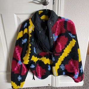 Free People colorful Sherpa pullover